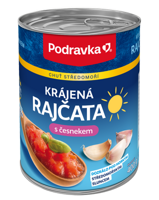 Krájená rajčata s česnekem