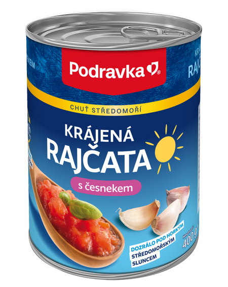 Krájená rajčata s česnekem