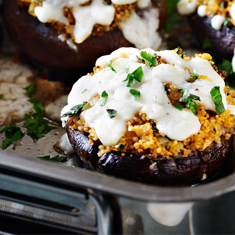 Žampiony zapečené s couscousem