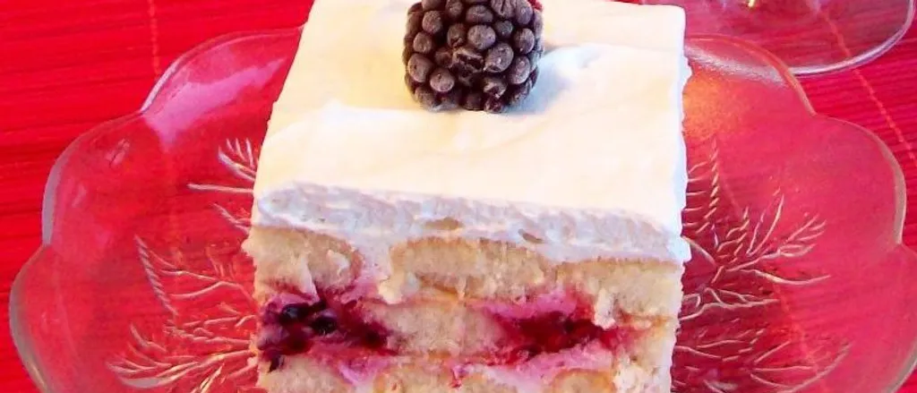 Kolac s piskotama i crvenog voca
