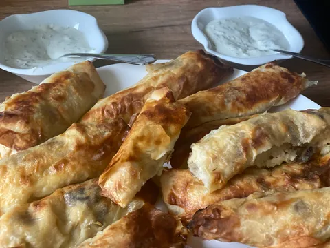 Roll pita s gljivama i piletinom