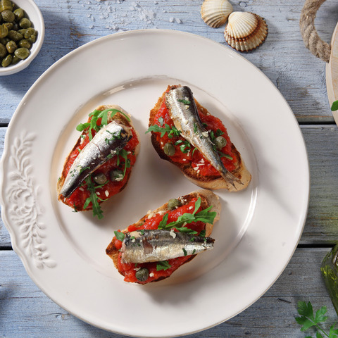 Bruschetta se sardinkami