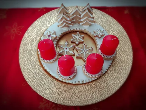 Adventski vjenčić od medenjaka
