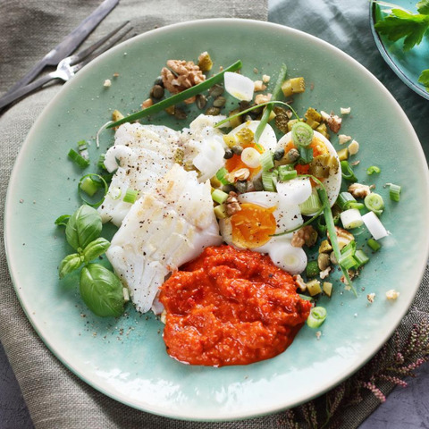 Treska s vajíčkovým šalátom