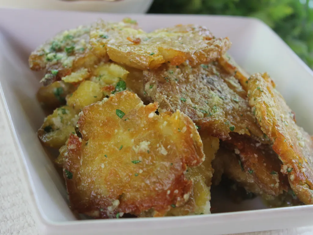 Parmezan gremolata smashed potato...