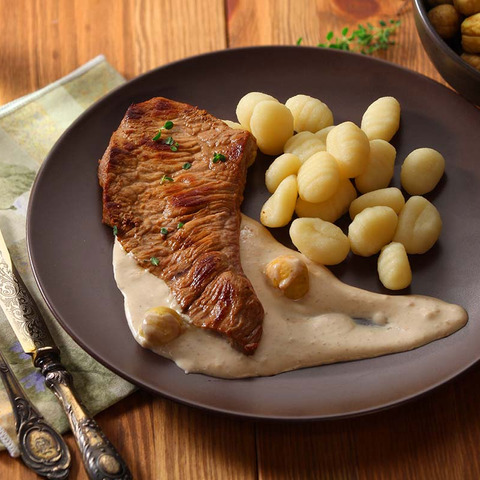 Teľacie rezne s gaštanovou omáčkou