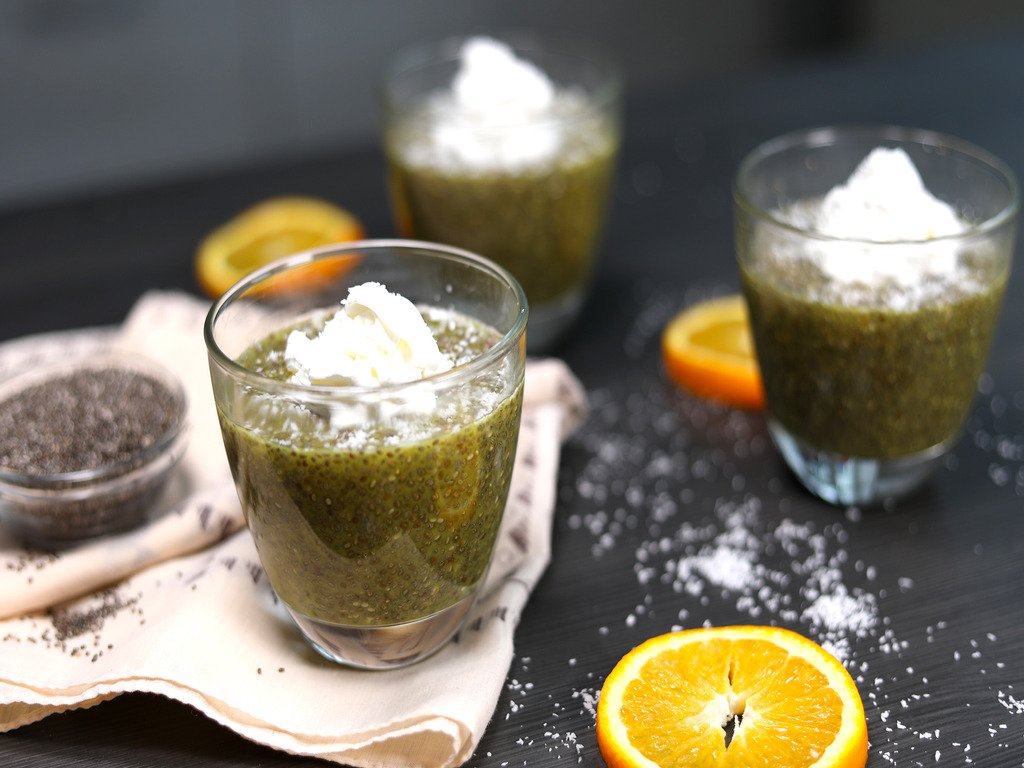 Chia puding s pomarančom, zázvorom a kurkumou