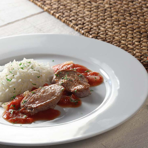 Polędwiczka w sosie pomidorowym z nutą kolendry