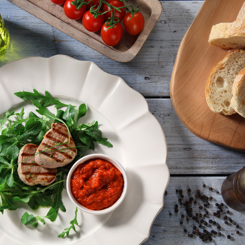 Grilovaná vepřová panenka s rukolou