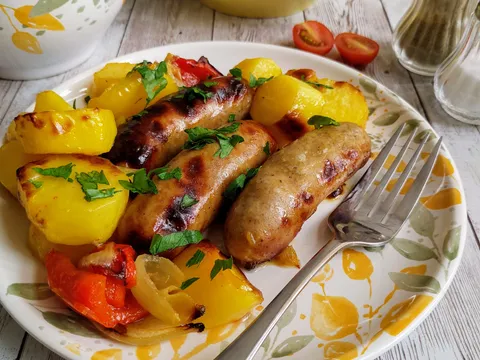 Sticky Sausage and Onion Bake