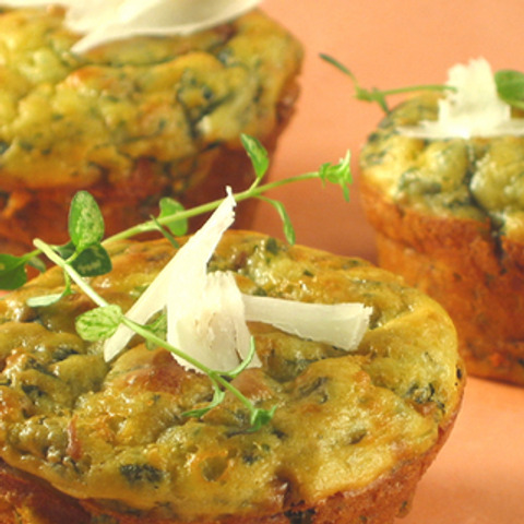 Muffiny z tvarohu a špenátu