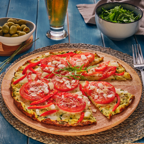 Zucchizza (pizza with zucchini crust)
