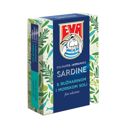 EVA delikatesné sardinky s rozmarínom a morskou soľou