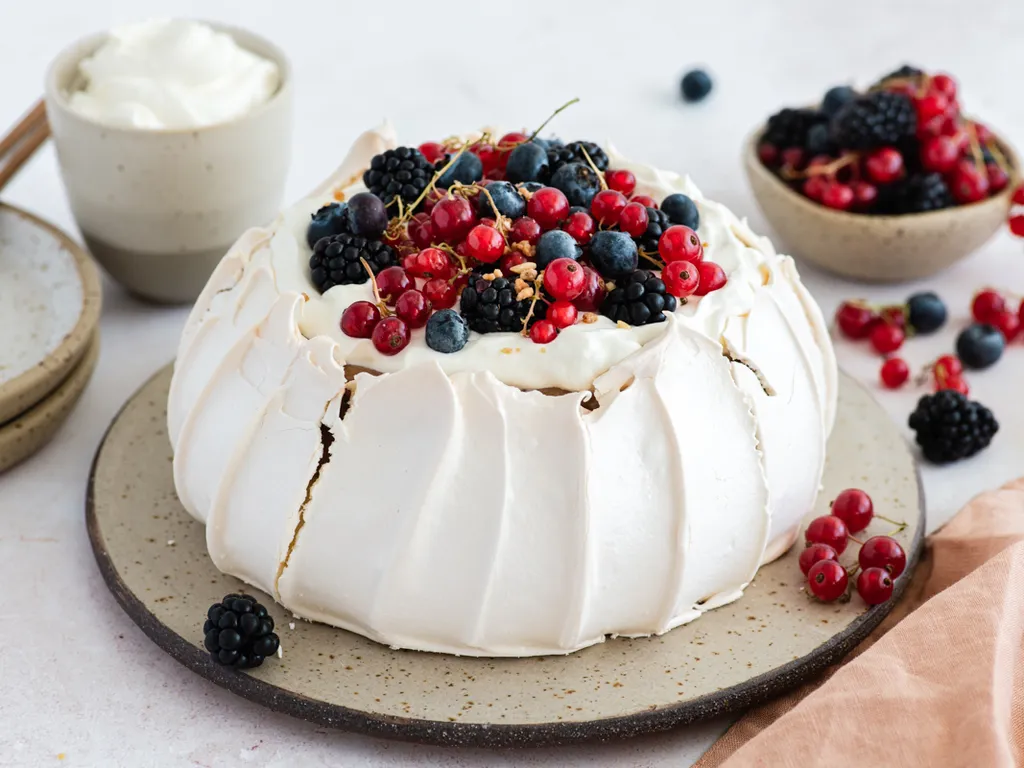 Pavlova s Lino ladom i voćem