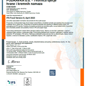 IFS Podravka d.d. Baby food and creams spreads Factory