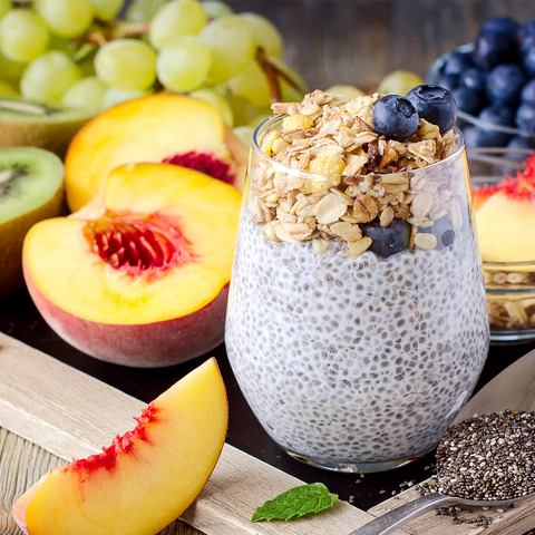 Chia puding s křupavým müsli