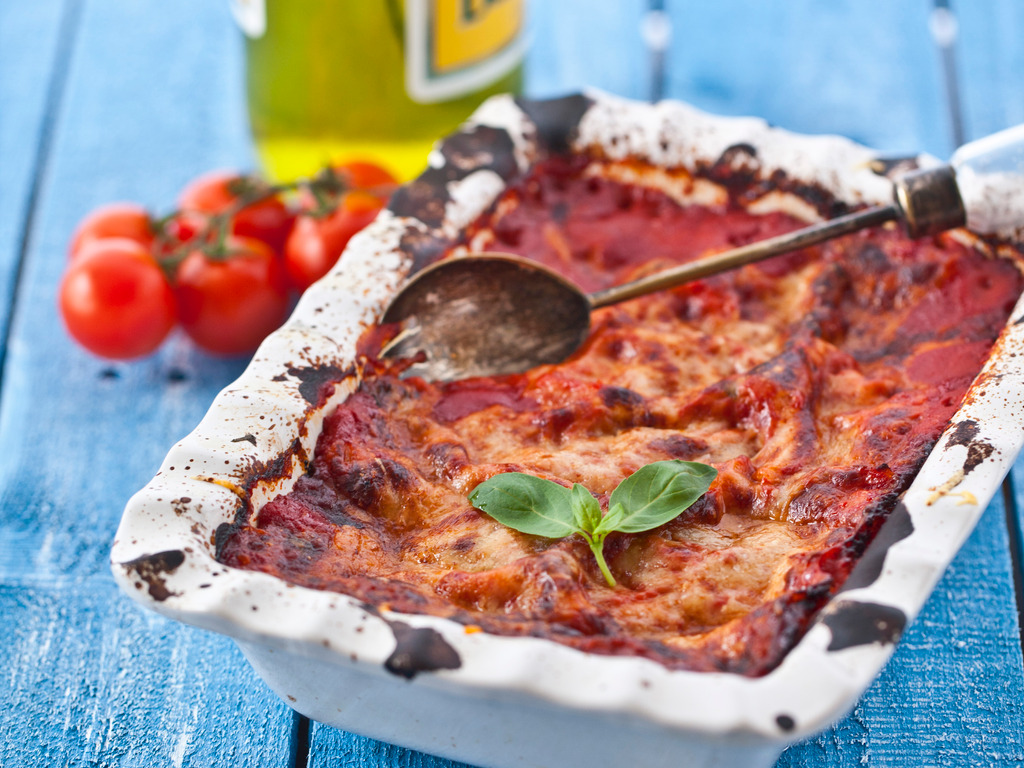 Domácí lasagne se špenátem a sýrem feta