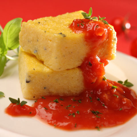 Rajčata a la Provence s aromatickou polentou