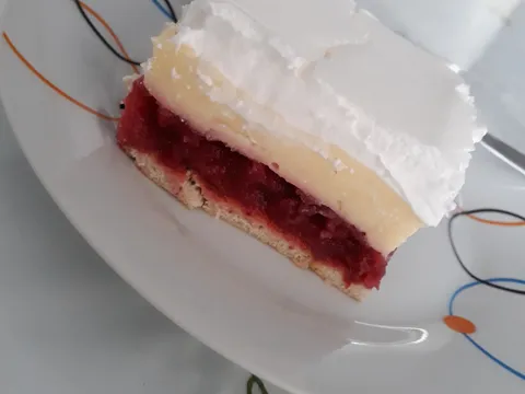 Kolač s višnjama i puding kremom