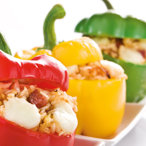 Papriky plnené rizotom