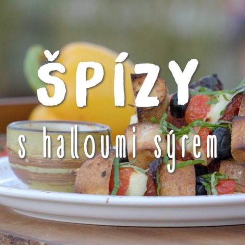 Špízy s halloumi sýrem