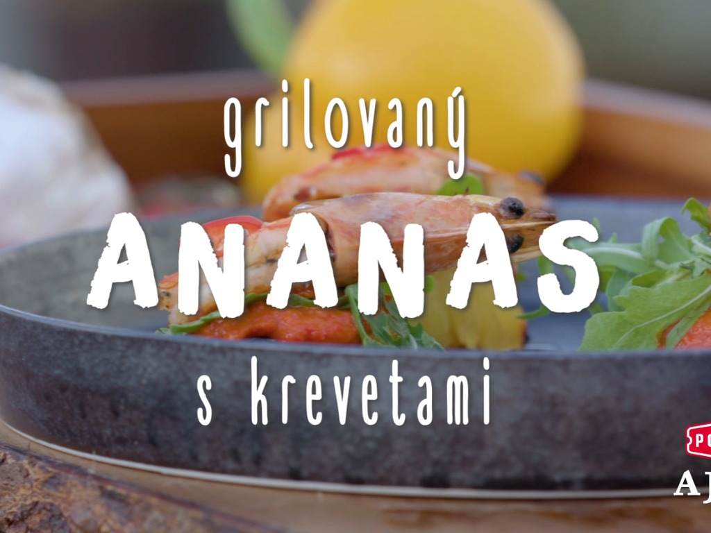 Grilovaný ananas s krevetami