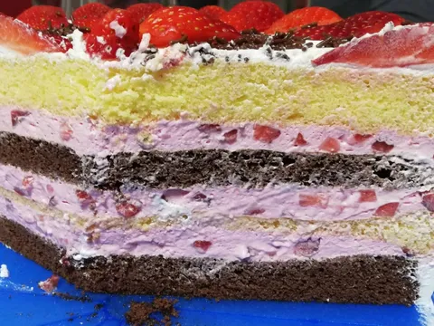 Torta s jagodama - presjek