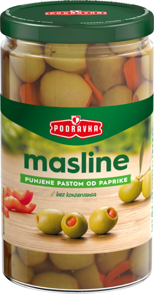 Zelene masline punjene pastom od paprike