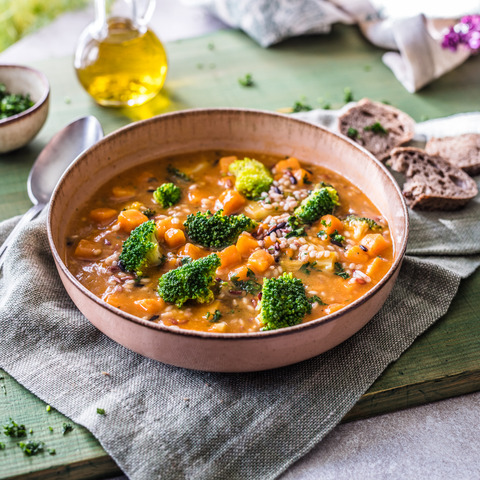 3-Grain and sweet potato stew