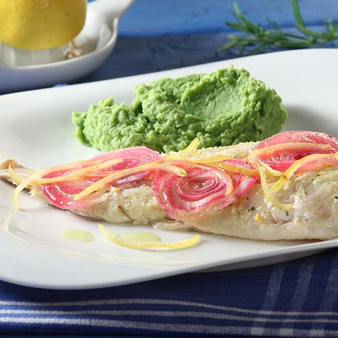 Rybí cartoccio s hráškem