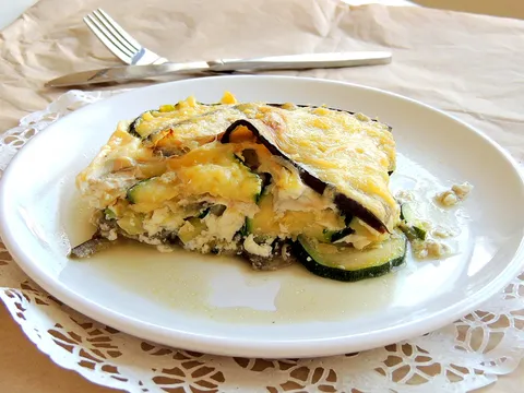 Zapečeni omlet sa tikvicama,paprikom i patlidžanom