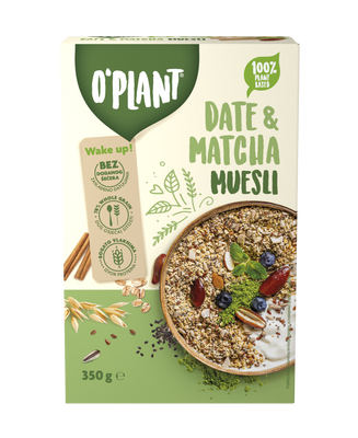 O`Plant Musli cu matcha & curmale