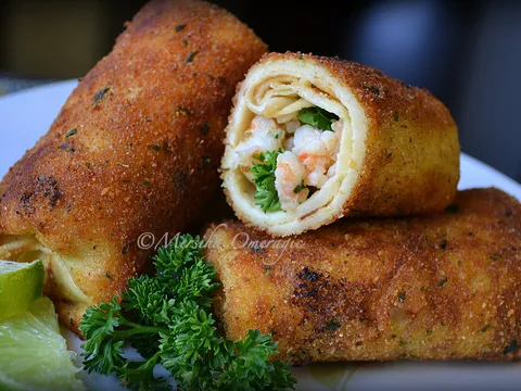 Pohovani palacinci punjeni skampima