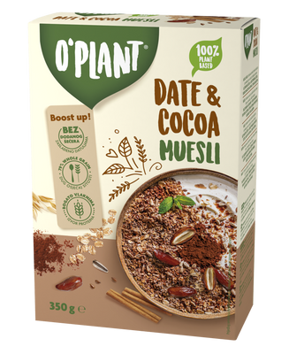 O`plant muesli z datlji in kakavom