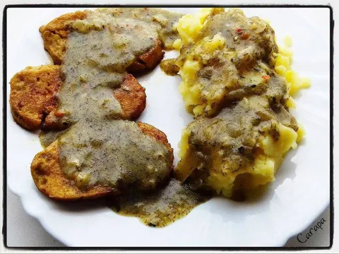 Seitan odrezak u umaku od kopra+pire.