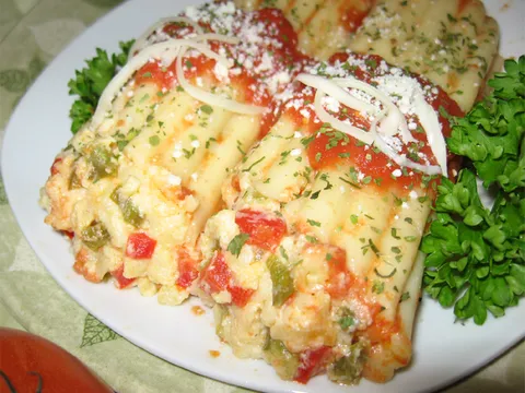 Manicotti sa sirom i povrćem
