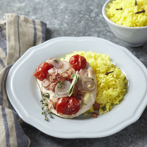 Citronové kuře s rajčaty a voňavou rýží