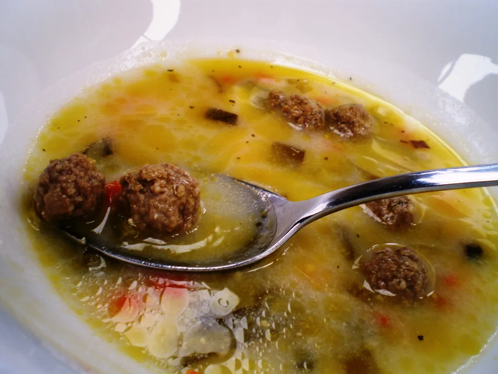 Vegetables & Tiny Meatballs Soup