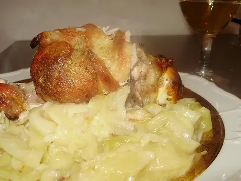 Zapecena puretina u kupusu i riži