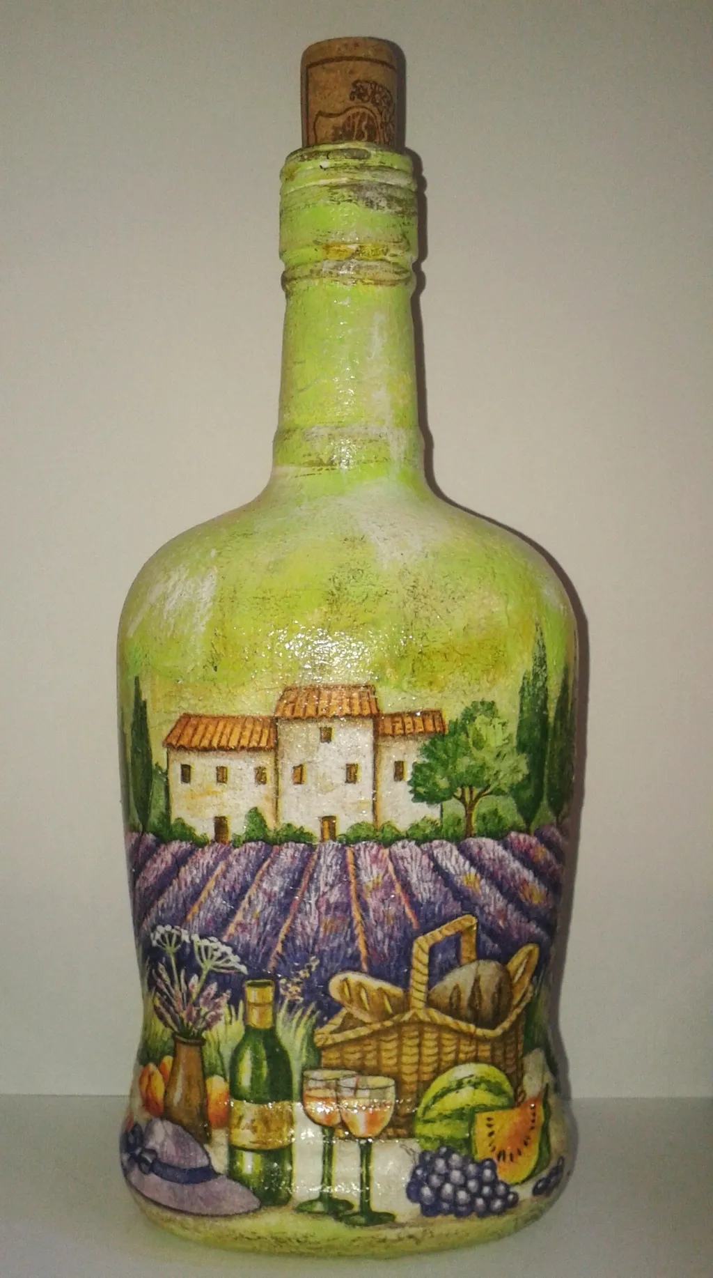 decoupage flaša