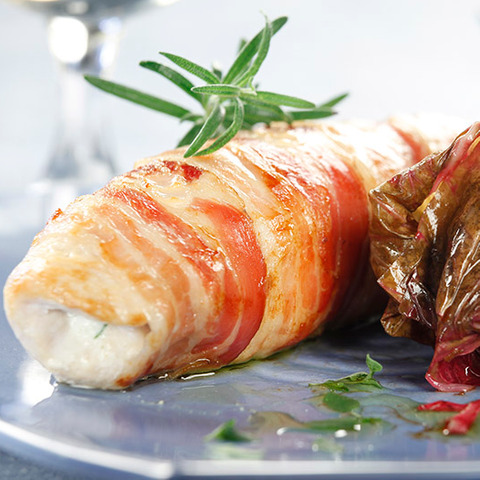 Piščančje rulade s pečenim rdečim radičem