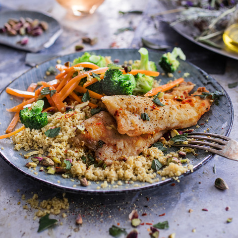 Biela ryba s kuskusom