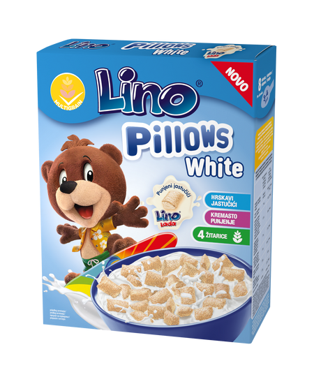 Lino Pillows - Pernițe albe umplute cu cremă tartinabilă Lino Lada lapte