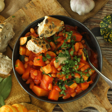 Podzimní zeleninové ragú s fazolemi