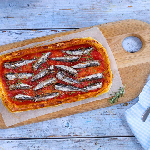 Sardinen- und Tomatentart