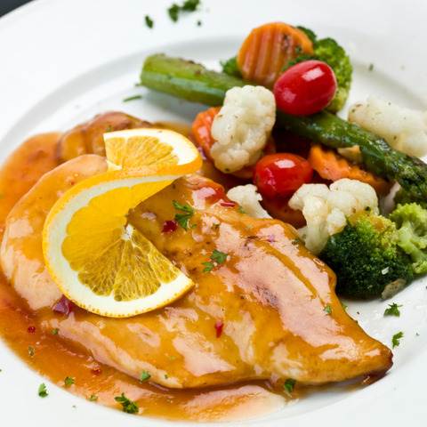 Kuřecí řízečky v pomerančové omáčce