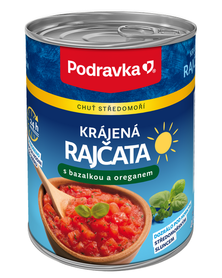 Krájená rajčata s bazalkou a oreganem