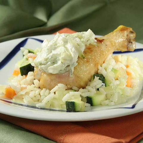 Pečené kurča s ryžou a zeleninou