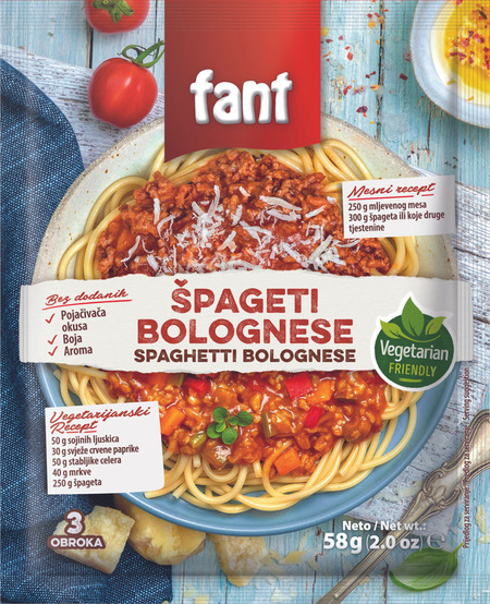 Fant seasoning mix for spaghetti bolognese