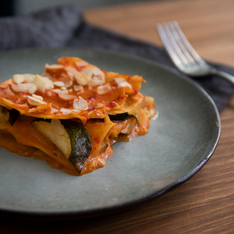 Lasagne s Ajvarom a mandľami